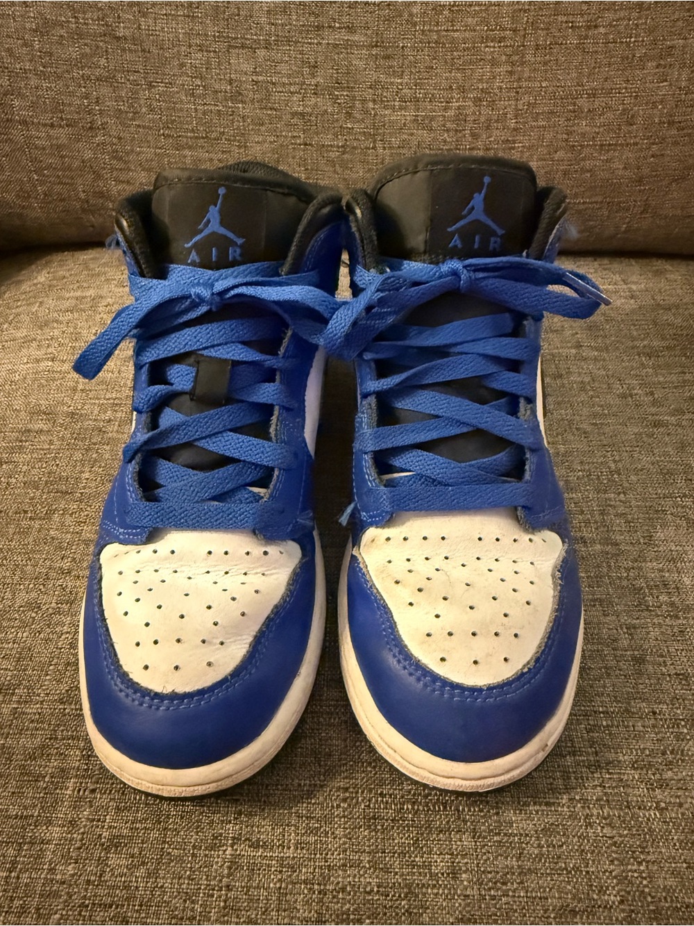Jordan Kids Royal Blue, White & Black High-Top Sneakers